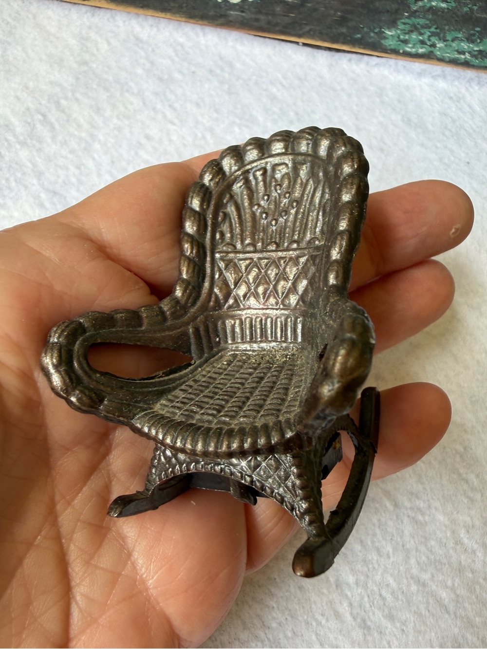 Wicker Rocking Chair Pencil Sharpener Die Cast Miniature Hong Kong Vintage